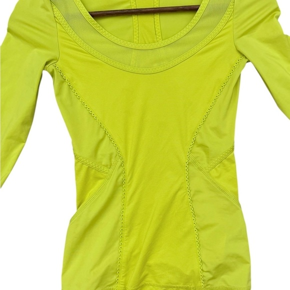 Adidas X Stella McCartney Neon Yellow Mesh Detail Top Size XSmall - Picture 3 of 8